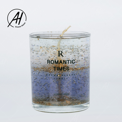 Heiratender romantischer wirklicher Blumen-Glasgefäß-Kerzen-Sojabohnenöl-Wachs-Geruch gelieren 7OZ 8OZ
