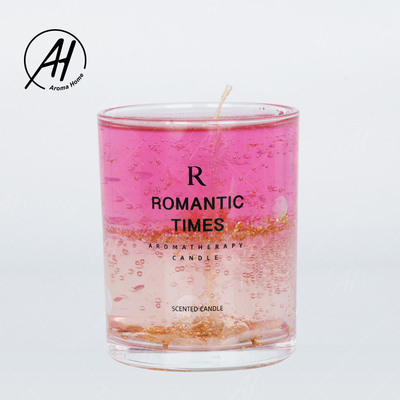 Heiratender romantischer wirklicher Blumen-Glasgefäß-Kerzen-Sojabohnenöl-Wachs-Geruch gelieren 7OZ 8OZ