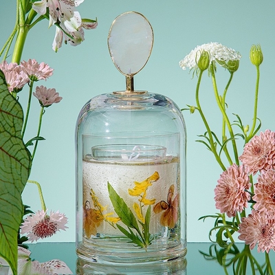 Aromatherapie-unsterbliche Blumen-Crystal Cup Healing Soy Wax-Geruch-Kerze mit Abdeckung