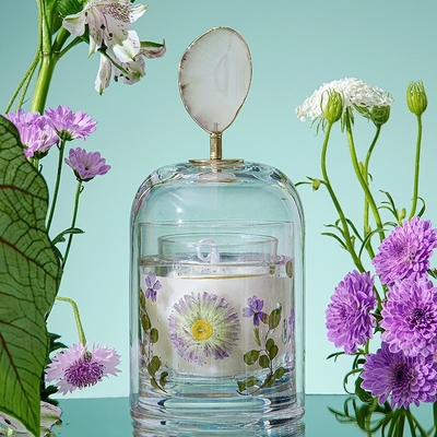 Aromatherapie-unsterbliche Blumen-Crystal Cup Healing Soy Wax-Geruch-Kerze mit Abdeckung