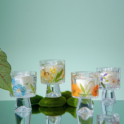 Velas, das unsterbliches Blumen-Glas Crystal Cup Aromatherapy Scented Candle mit Tasche heilt