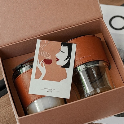 Aromatherapie-Sojabohnenöl-Wachs-stellte schwarzes Kaffeetasse-Geschenk der hohen Qualität Kasten-duftende Kerze ein