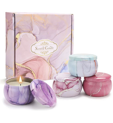 Kundengebundener Eigenmarken-duftender trockener Blumen-Crystal Soy Wax Tin Candle-Geschenk-Satz