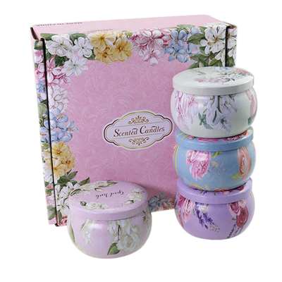 Kundengebundener Eigenmarken-duftender trockener Blumen-Crystal Soy Wax Tin Candle-Geschenk-Satz