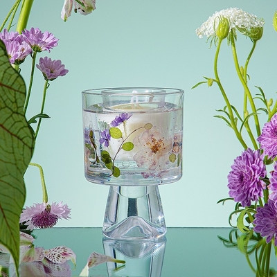 Aufkleber-kundenspezifisches Geschenk-roch dekoratives trockenes Blumen-Glasgefäß-Gel-Wachs Jelly Candles