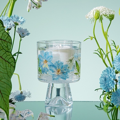 Aufkleber-kundenspezifisches Geschenk-roch dekoratives trockenes Blumen-Glasgefäß-Gel-Wachs Jelly Candles
