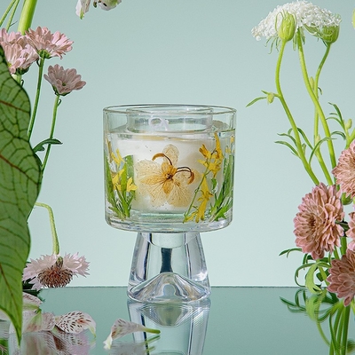 Aufkleber-kundenspezifisches Geschenk-roch dekoratives trockenes Blumen-Glasgefäß-Gel-Wachs Jelly Candles