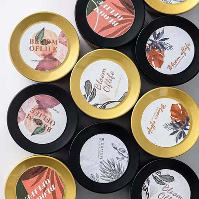 Dekor-Glas-Kerzen-Geschenk stellte Sojabohnenöl-Wachs-Reise 100% Tin Scented Candle 5pcs/Set ein