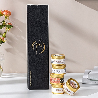 Dekor-Glas-Kerzen-Geschenk stellte Sojabohnenöl-Wachs-Reise 100% Tin Scented Candle 5pcs/Set ein