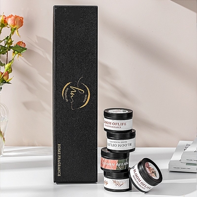 Dekor-Glas-Kerzen-Geschenk stellte Sojabohnenöl-Wachs-Reise 100% Tin Scented Candle 5pcs/Set ein