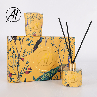 Aufkleber-nordische Art-Fireless Glasgefäß roch Kerzen Reed Diffuser Set With Box