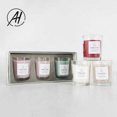 Aromatherapie-Partei-Mini Home Glass Jar Soy-Wachs-Geruch-Kerzen-bunter Geschenk-Satz 5.5OZ 3PCS