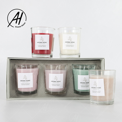Aromatherapie-Partei-Mini Home Glass Jar Soy-Wachs-Geruch-Kerzen-bunter Geschenk-Satz 5.5OZ 3PCS