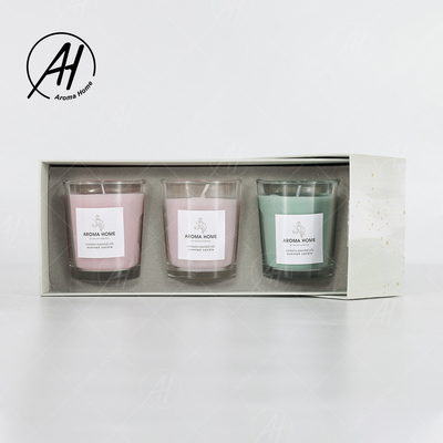 Aromatherapie-Partei-Mini Home Glass Jar Soy-Wachs-Geruch-Kerzen-bunter Geschenk-Satz 5.5OZ 3PCS