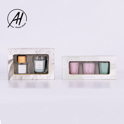 Aromatherapie-Partei-Mini Home Glass Jar Soy-Wachs-Geruch-Kerzen-bunter Geschenk-Satz 5.5OZ 3PCS