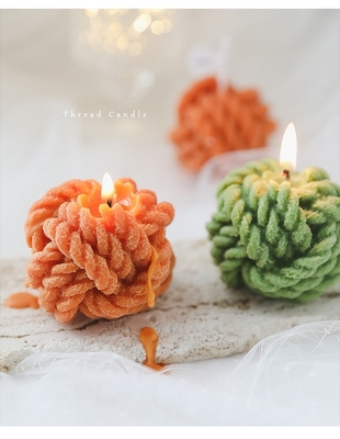 Handgemachte Aromatherapie-formte kleiner Woolen Kerzen-Garn-Ball Stelle Diy Art Candles