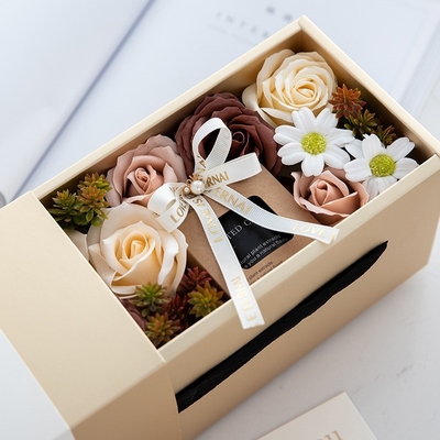 Personifizierter Betriebsblumen-Brown-Glasgefäß-Sojabohnenöl-Wachs-duftender Kerzen-Geschenk-Luxussatz