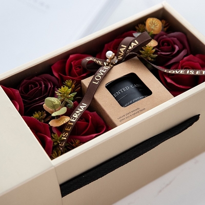 Personifizierter Betriebsblumen-Brown-Glasgefäß-Sojabohnenöl-Wachs-duftender Kerzen-Geschenk-Luxussatz