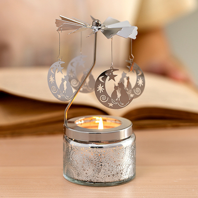 Hauptduftender Kerzen-sternenklarer Himmel-rundes Karussell des Aromatherapie-Sojabohnenöl-Wachs-ätherischen Öls