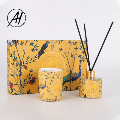 AROMA-AUSGANGS- Luxus-Reed Diffuser Natural Oil Air-Erfrischungsmittel-Geruch-Kerzen-Geschenk-Satz