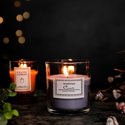 Aromatherapie nordisches Ins-Duft-duftendes Sojabohnenöl-Wachs-klare Glas-Kerzen mit Geschenkbox