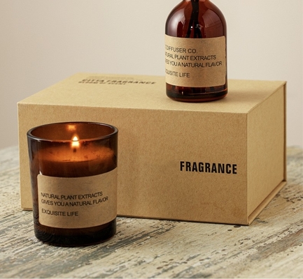Aromatherapie-Sojabohnenöl-Wachs roch hölzerne Palette Kerzen-Reed Diffusers Gift Set Withs