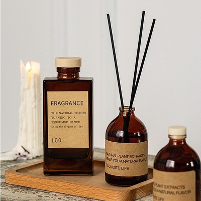 Aromatherapie-Glas- Flasche Brown parfümieren 100ml Luxus-Reed Diffuser