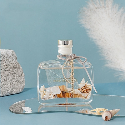 Einzigartiger Flaschen-Geschenkbox-Abdeckungs-Behälter-Ozean roch Öl Glas-Reed Diffuser