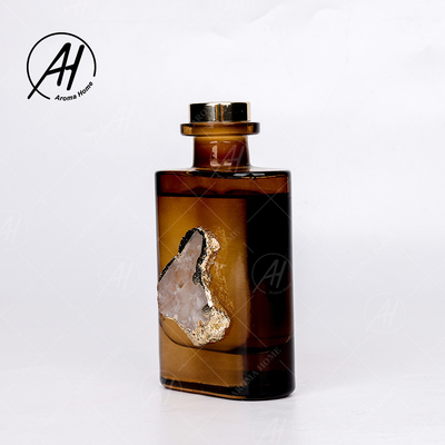 Amber Grey Glass Bottle Crystal Fragrance rauchloser Reed Diffuser 180ML für Haus