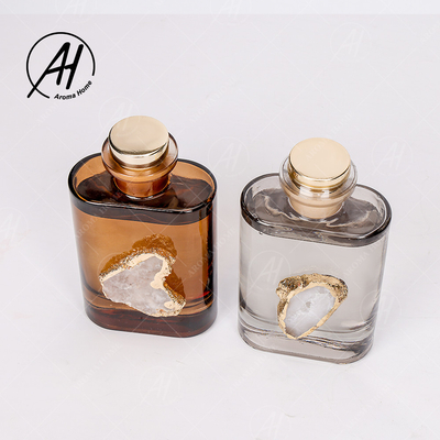 Amber Grey Glass Bottle Crystal Fragrance rauchloser Reed Diffuser 180ML für Haus