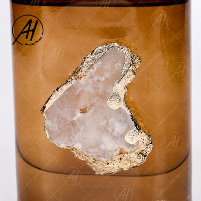 Amber Grey Glass Bottle Crystal Fragrance rauchloser Reed Diffuser 180ML für Haus