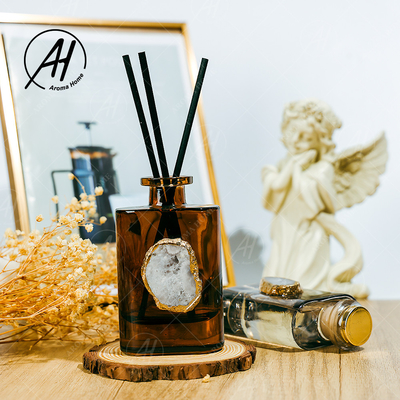Amber Grey Glass Bottle Crystal Fragrance rauchloser Reed Diffuser 180ML für Haus