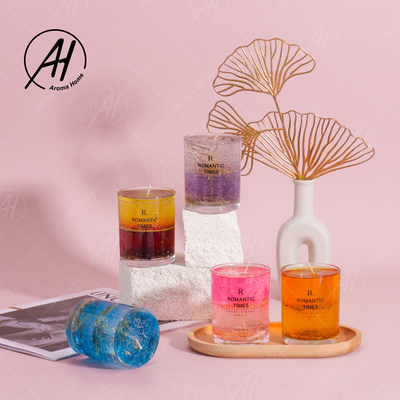 Glasgefäß Crystal Gel Flower Jelly Wax roch Kerzen-romantisches handgemachtes