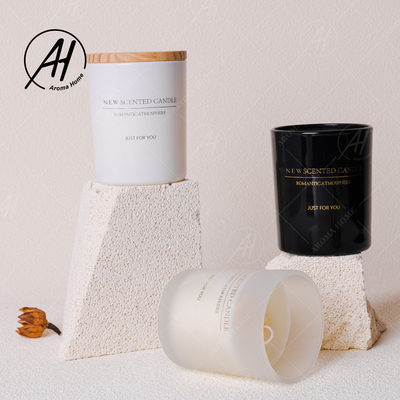 Schwarzes weißes Sojabohnenöl-Wachs 100% des Matte Glass Jar Spa Scented-Kerzen-ätherischen Öls