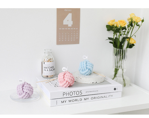AROMA-AUSGANGSspinnen kundenspezifischer Woolen Ball-Entwurf grobe Wollball-Kerzen-Aromatherapie