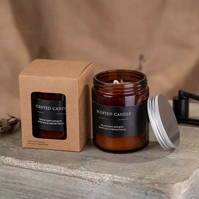 Des Eigenmarken-ätherischen Öls Eco freundliche Kerzen Amber Glass Candle 4 Unze