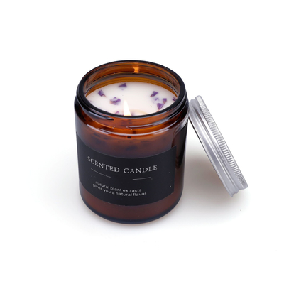 Des Eigenmarken-ätherischen Öls Eco freundliche Kerzen Amber Glass Candle 4 Unze