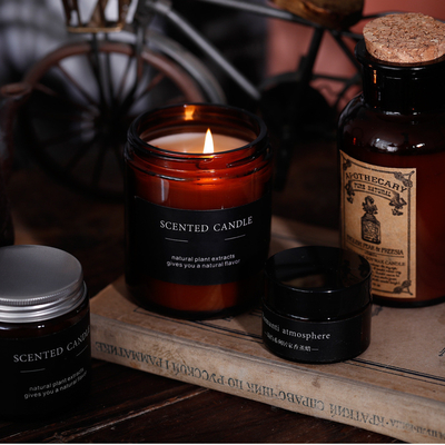 Des Eigenmarken-ätherischen Öls Eco freundliche Kerzen Amber Glass Candle 4 Unze