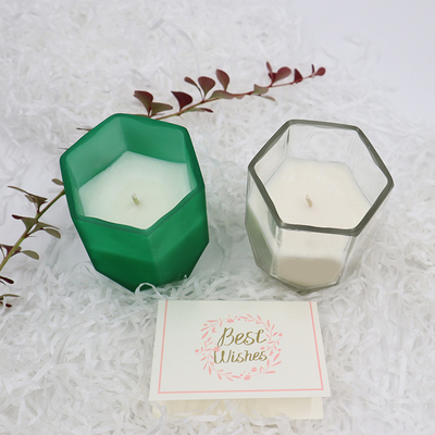 Aroma-Ausgangssojabohnenöl-Wachs-duftende Kerze mit kundengebundenem Hexagon-Kerzen-Glas für Inneneinrichtung