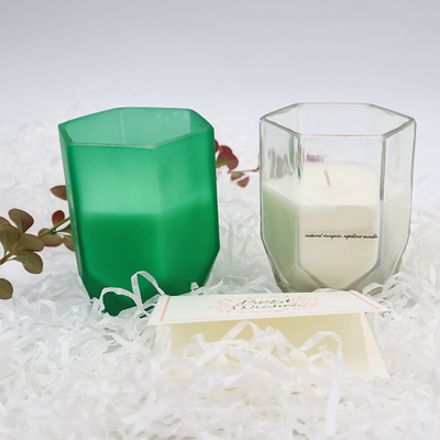 Aroma-Ausgangssojabohnenöl-Wachs-duftende Kerze mit kundengebundenem Hexagon-Kerzen-Glas für Inneneinrichtung