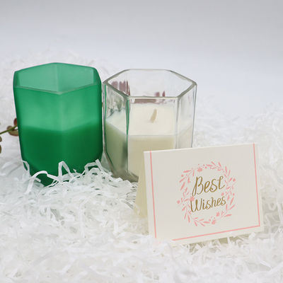 Aroma-Ausgangssojabohnenöl-Wachs-duftende Kerze mit kundengebundenem Hexagon-Kerzen-Glas für Inneneinrichtung