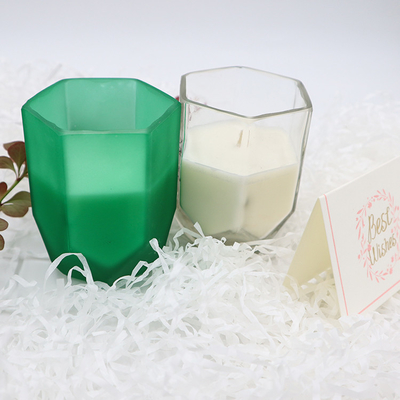 Aroma-Ausgangssojabohnenöl-Wachs-duftende Kerze mit kundengebundenem Hexagon-Kerzen-Glas für Inneneinrichtung