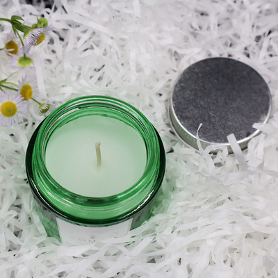 Sojabohnenöl-Wachs roch selbst gemachten Mason Jar Candles Coconut Oil im grünen Glas