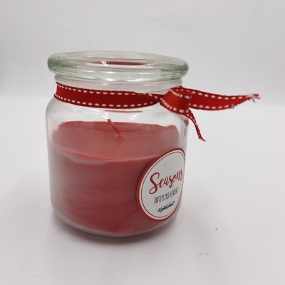 Personifiziertes rotes Paraffinwachs-wesentliches Kerzen-Licht-Glas Mason For Christmas