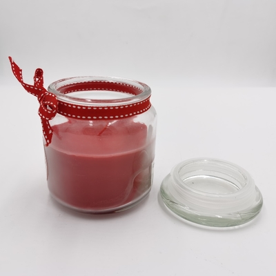 Personifiziertes rotes Paraffinwachs-wesentliches Kerzen-Licht-Glas Mason For Christmas
