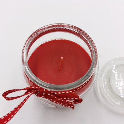Personifiziertes rotes Paraffinwachs-wesentliches Kerzen-Licht-Glas Mason For Christmas