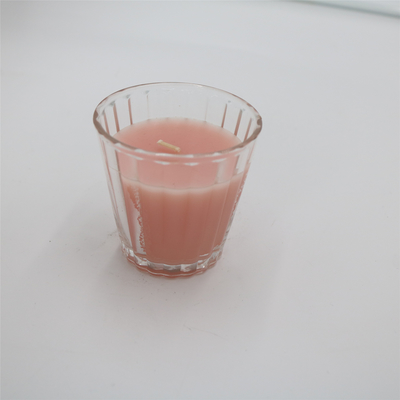 Natürliches rosa Glasgefäß-duftende Kerze ODM 4oz für Haus-Duft