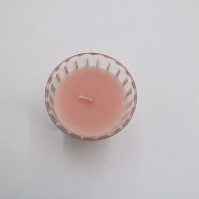 Natürliches rosa Glasgefäß-duftende Kerze ODM 4oz für Haus-Duft