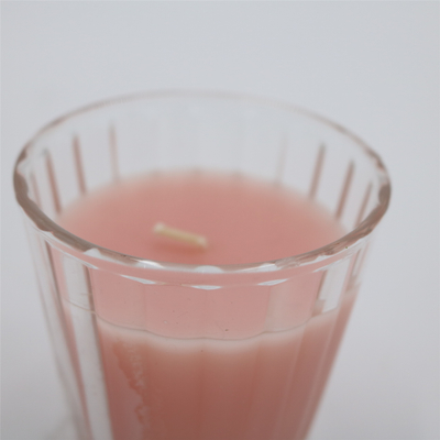 Natürliches rosa Glasgefäß-duftende Kerze ODM 4oz für Haus-Duft