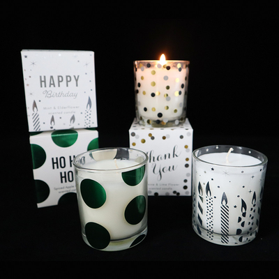 Natürliche duftende Sojabohnenöl Tealight-Kerzen in Druckklarglas-Schalen-Kokosnuss-Aprikose